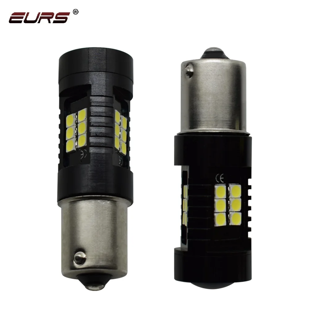 EURS 10pcs LED Car light 1156 1157 3030 21smd Rogue Reversing lights 1200lm Brake light 21w led Turn Signal reverse light White