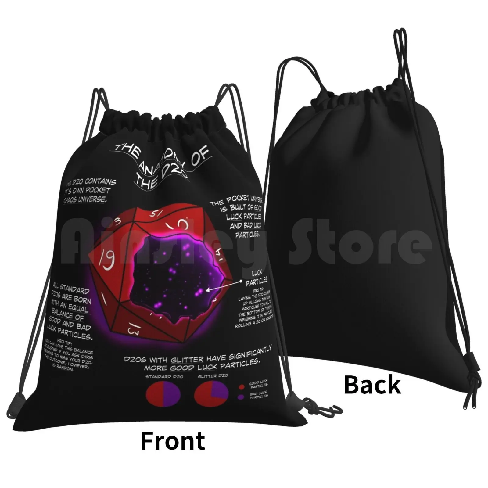 The Anatomy Of The D20 Backpack Drawstring Bags Gym Bag Waterproof And D20 Dnd D D Rpg Gaming Gamer Games Nerd Dork Geek