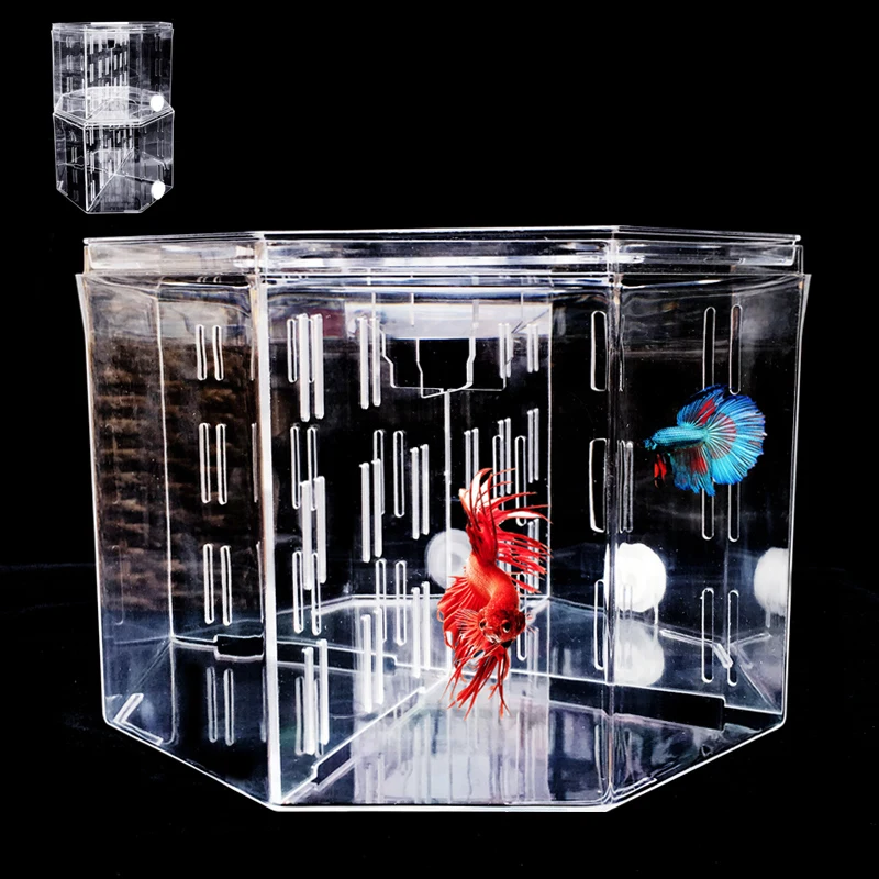 Desktop Betta Fish Tank Acrylic Isolation Box Fish Tank Ornamental Aquarium Breeding Box Office Decoration