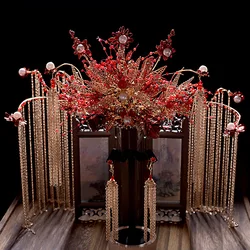 Chinese style Wedding Phoenix Crown women luxury bride hair headpiece