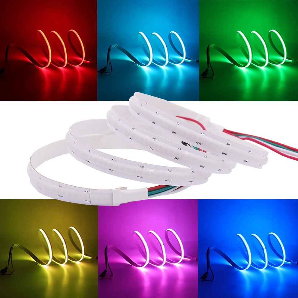 5V SK6812 RGB LED Strip Light COB Light 332LEDs/m Dream Color Magic Digital Addressable TV Backlighting LED Tape Similar WS2812B