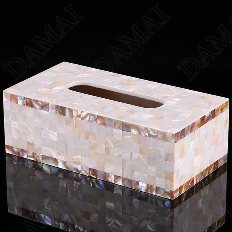 Natural Shell Tissue Box Creativity Living Room Paper Boxes Western Restaurant Napkin Organizer Home Decoration Modern Ornaments