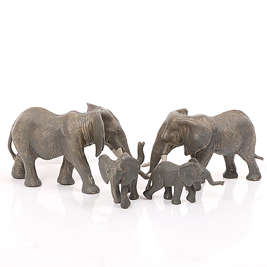 Simulated Wild Animals  African Elephant Model Realistic Plastic Action Figure for Kids' Collection Science Educational Toys