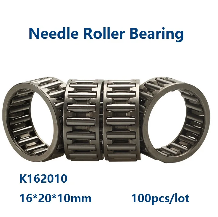 100pcs/lot K162010 K16X20X10 Radial Needle roller and cage assemblies Needle Roller Bearing 16×20×10mm