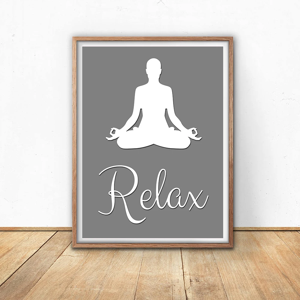 Funny Bathroom Sign Canvas Prints And Poster Relax Soak Unwind Quote Silhouette Art Painting Wall Pictures for WC Toilet Decor