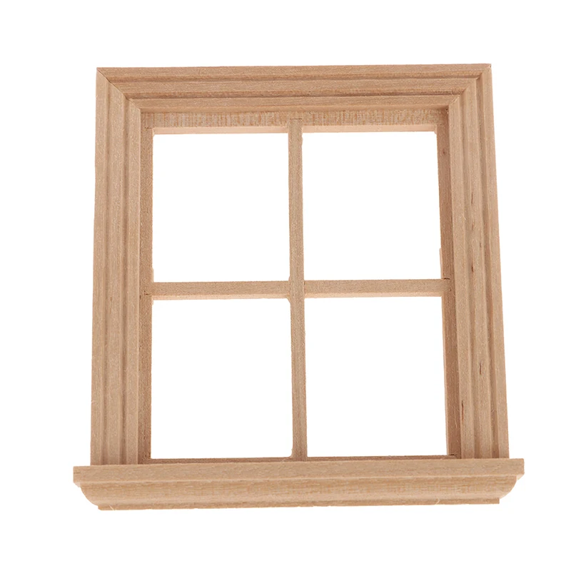Multi Styles 1/12 miniatura per casa delle bambole in legno porta singola esterna cornice per finestra in legno accessori fai da te giocattoli per mobili per case delle bambole