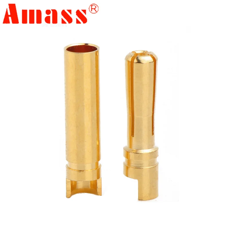 20pcs/lot AMASS 4.0mm 4mm Gold Plated Bullet Connector for RC battery ESC and motor helicopter boat Quadcopter (10 pair)