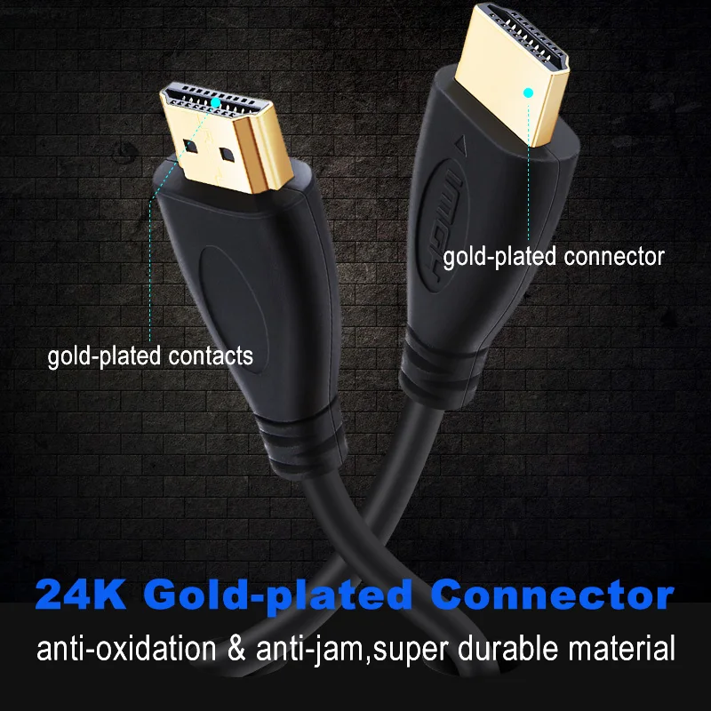 Wholesale HDMI-compatible 10pcs/lot 20pcs/lot 50pcs/lot 100pcs/lot 0.3m -15m 1.4 1080P 3D gold plated Cable for HD TV XBOX PS3