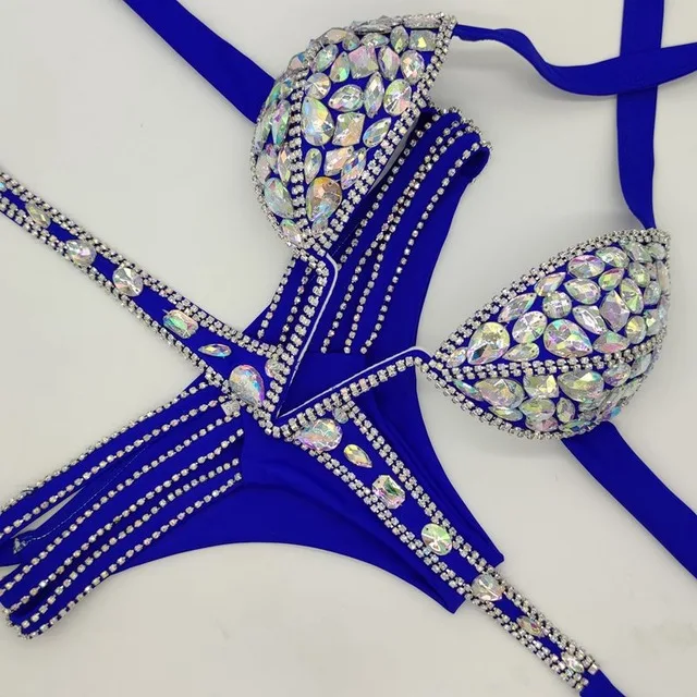 2020 venus vacation rhinestone diamond V collar bikini set sexy women bathing suit push up handmade swimwear popular beachwear