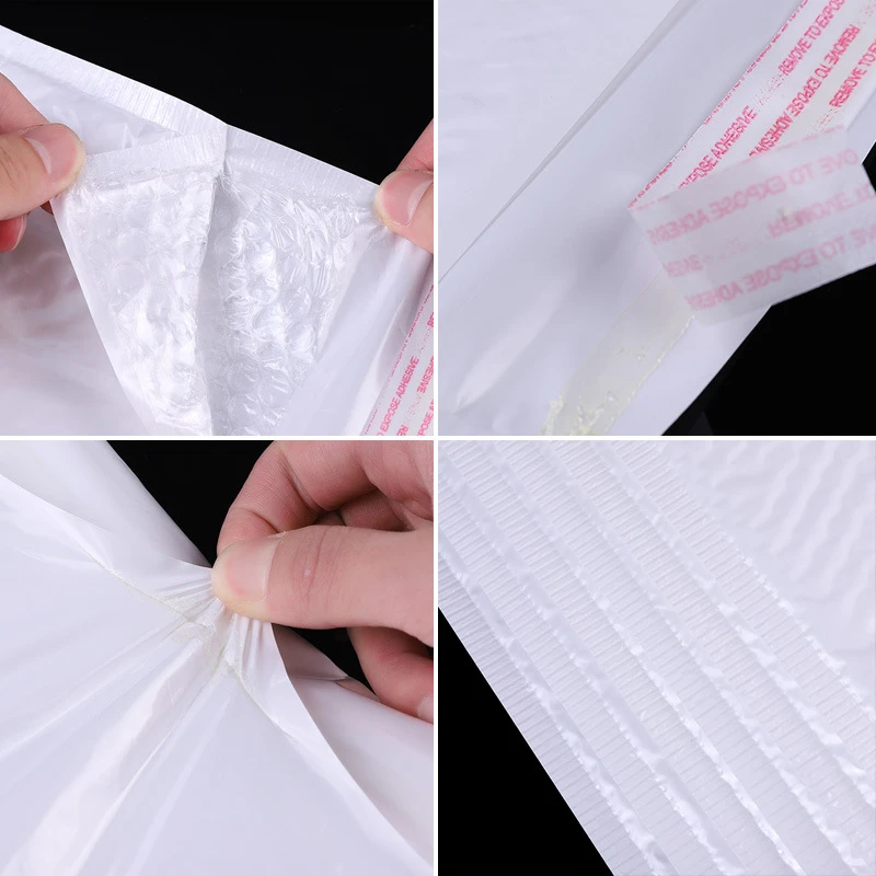 50Pcs Bubble Mailers White Poly Bubble Mailer Self Seal Padded Gift Bag Packaging Envelope Bags Book Shipping Package Bag