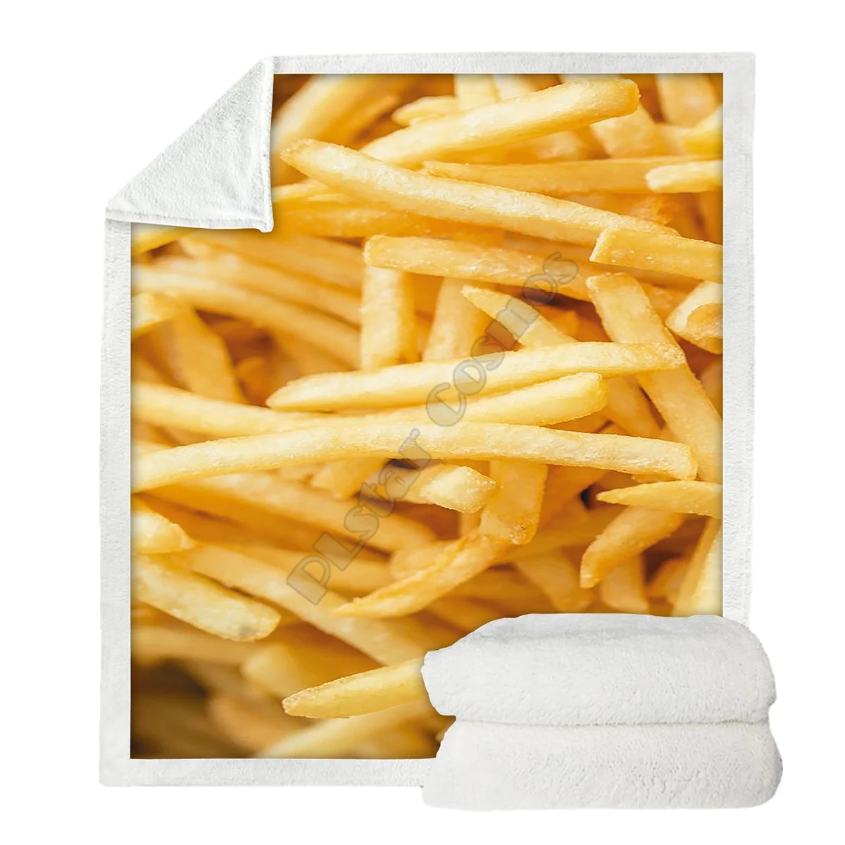 

Delicious Food French Fries Cozy Premiun Fleece Blanket 3D print Sherpa Blanket on Bed Home Textiles 01