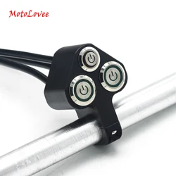 MotoLovee Universal CNC Aluminium alloy Motorcycle Handlebars Switch 22mm Control Kill Button Headlight Switch/Hazard Brake