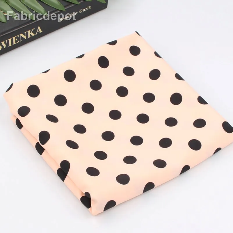 Polka Dot Stripe Printed Chiffon Impermeable for Sewing Summer Skirt Clothing Dress Drape Fabric Per Meters