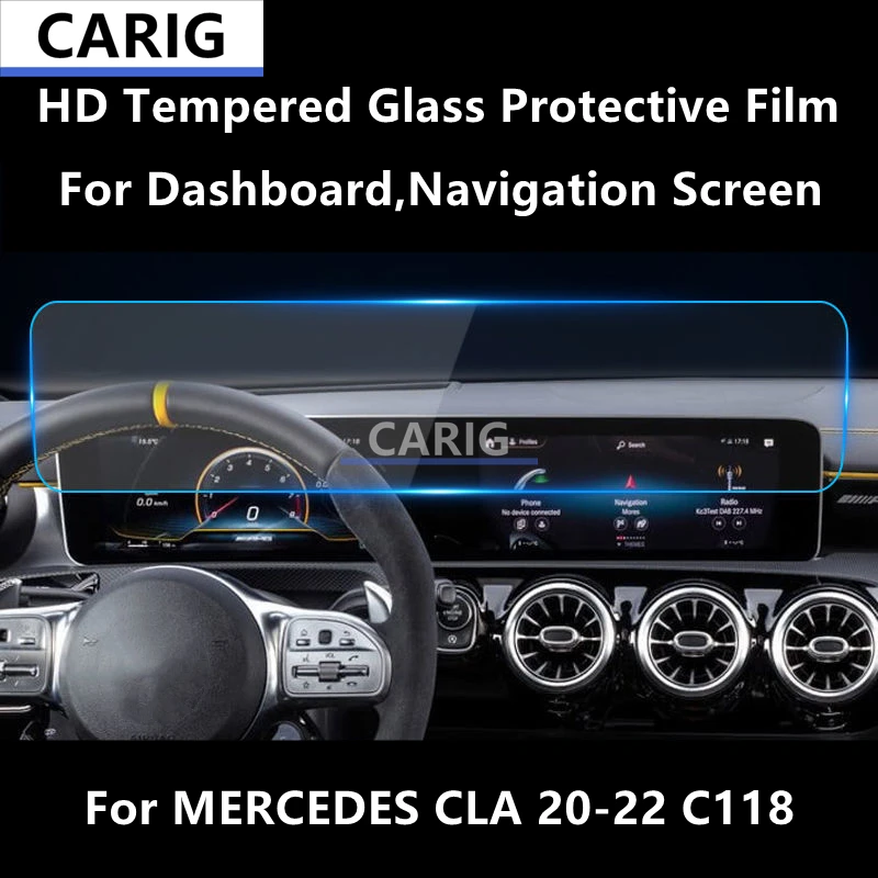 

For MERCEDES CLA 20-22 C118 Dashboard,Navigation Screen HD Tempered Glass Protective Film Anti-scratch Repair Film