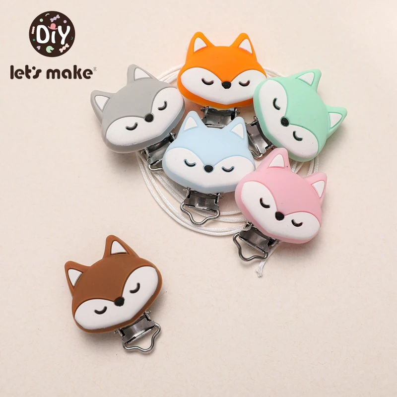 

Let's make 5pcs Baby Pacifier Clips Silicone Cute Fox Soother Nursing Clip BPA Free Dummy Pacifier Chain Silicone Teething Toys