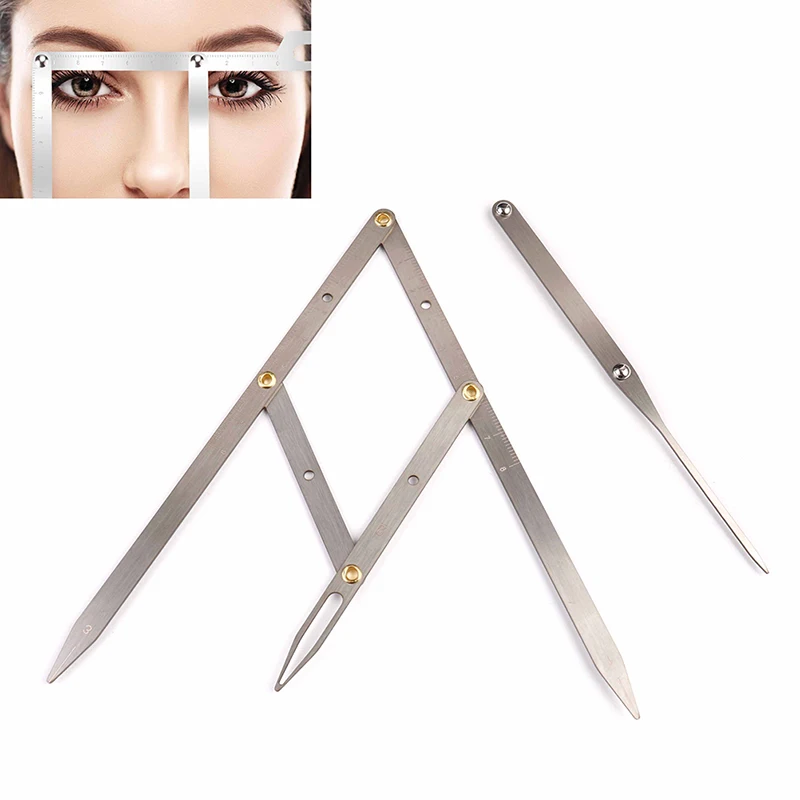 Pro Golden Ratio Measure Microblading Stainless Steel Ruler Permanent Makeup Eyebrow Tattoo Design Calipers Stencil Tool C0008