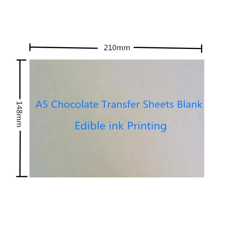 

50sheets/lot A5 Size Chocolate Blank Transfer Paper Apply Food Prints Onto Chocolate and Cake Edible Ink Printing Wholesale Mold