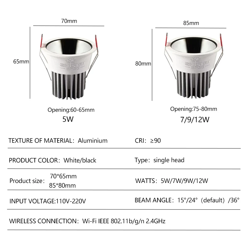 Modern Flush LED7/12W Lving Room Bedroom Ceiling Light 3000K-6500K Dimmable Fixture Control  Lightingremote control Spotlight