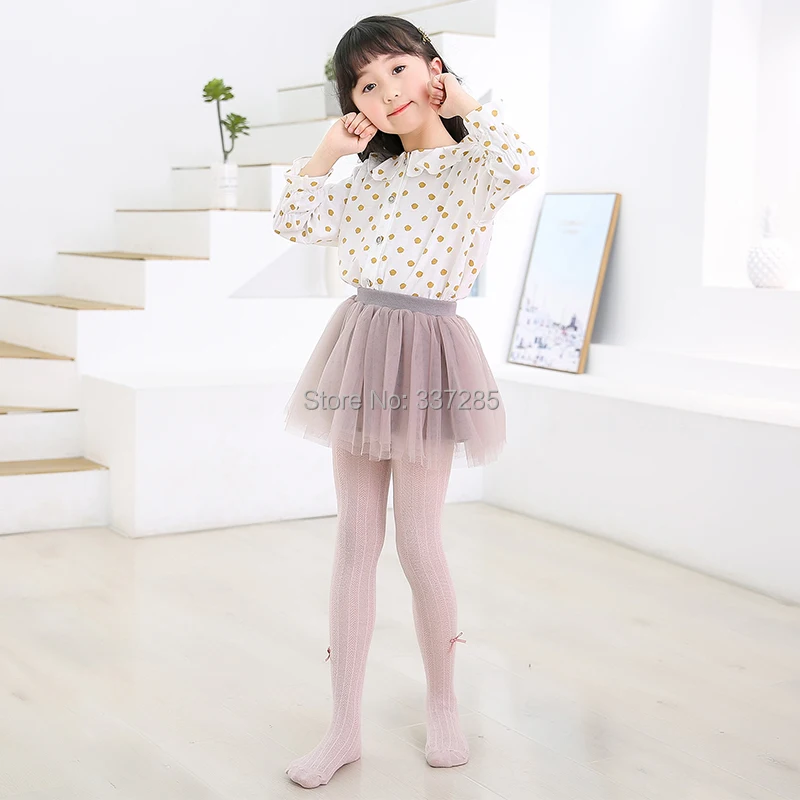 Summer baby girls Ultra thin Breathable Mesh tights princess kids striped bow pantyhose for child hollow out tights for girls