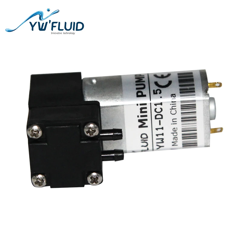 

YWfluid 1.5V/6V/12V Long-Life Small Diaphragm Water/Air Pump With Dc Motor Used For Edible Ink Printer