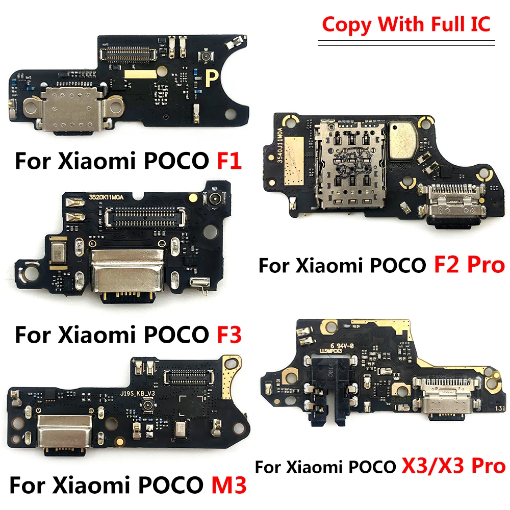 

New USB Charging Port Charger Board Flex Cable For Xiaomi Poco F2 Pro F3 F1 X3 M4 M3 X4 Pro 4G 5G Dock Connector With Microphone