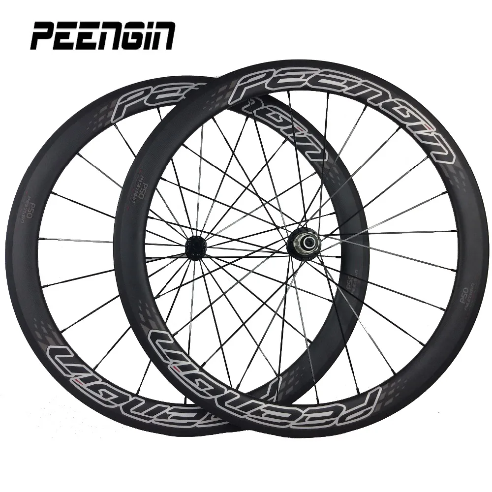 PEENIGN Carbon Tubular/Cincher/Tubeless Ride Wheelset 50mm 700C Road Bike Wheels 25mm Width Option Hub Spoke Ultra Light Newest