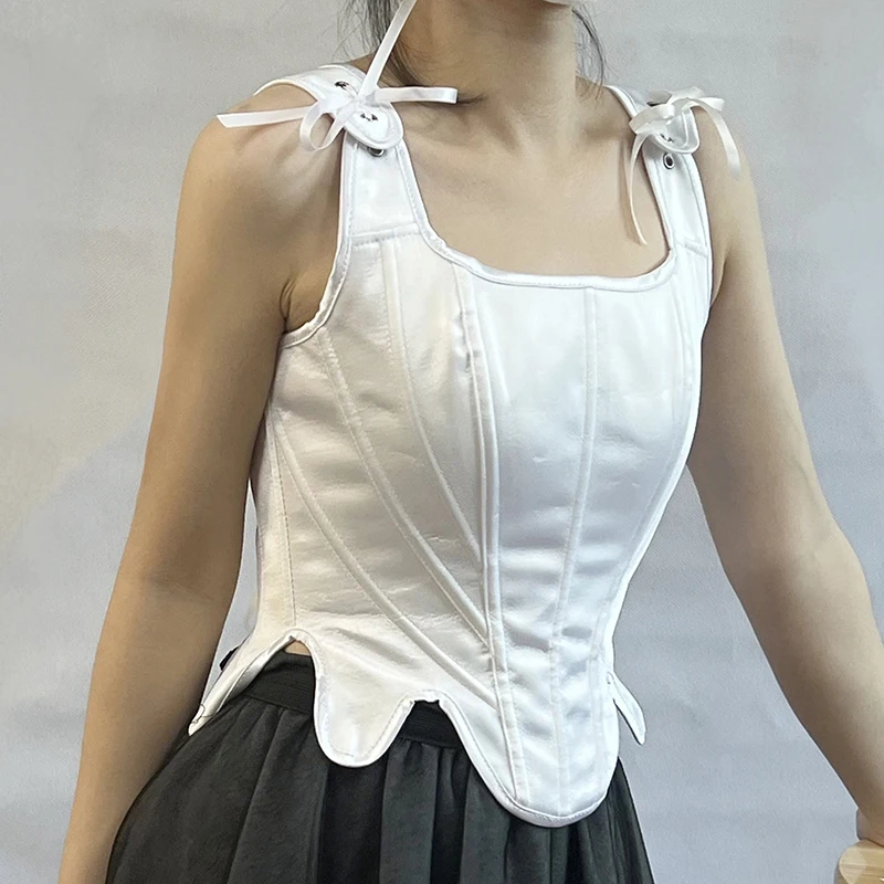 Women's Stain Overbust Corset Tops 2025 New Fashion Designer Bridal Corset and Bustiers Wedding Vest for Ladies White Color