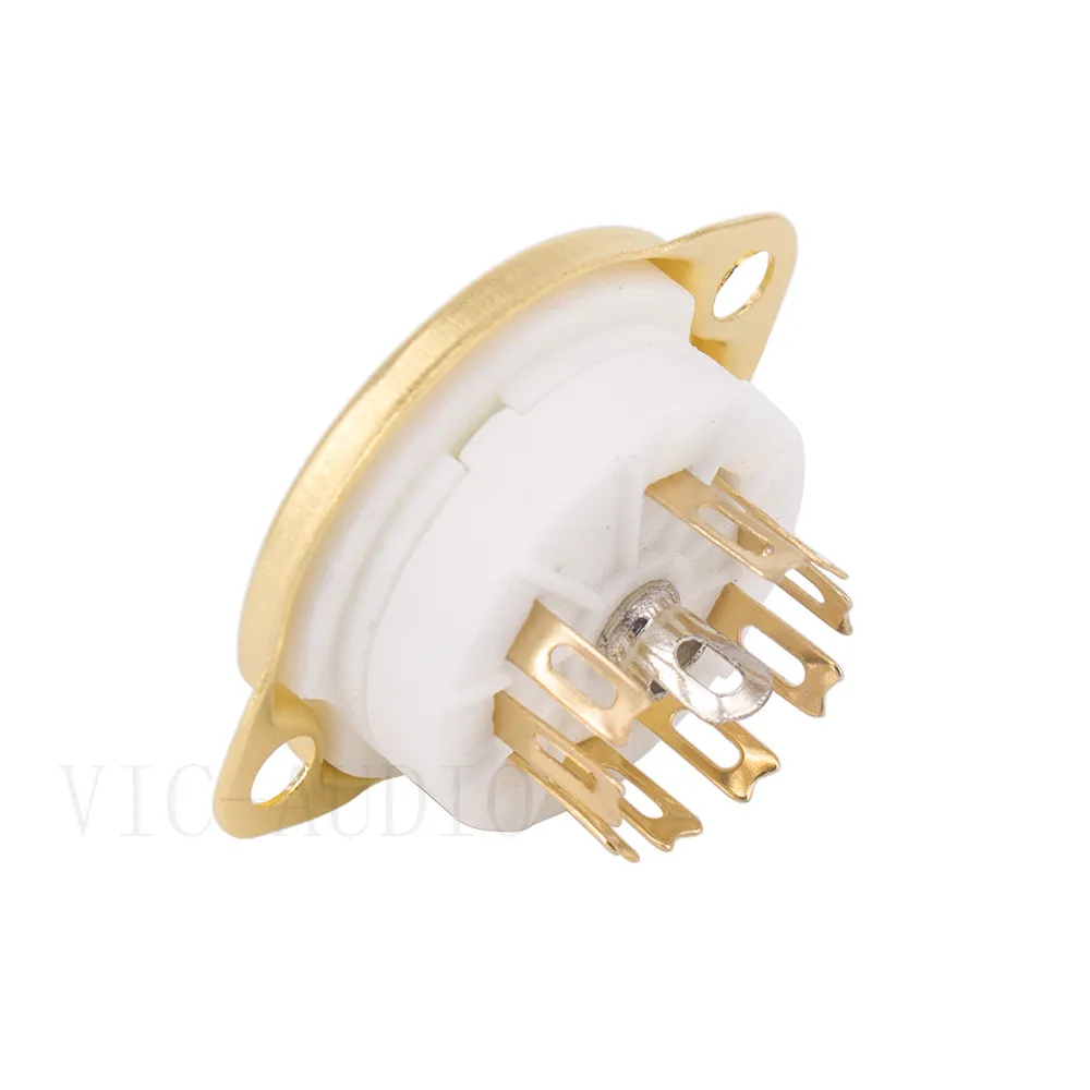 10PCS B9A 9pin Tubo De Vácuo Soquete De Cerâmica Para ECC82 ECC83 6DJ8 EL84 6922 12AX7 12AU7 E88CC Vintage Amplificador De Áudio