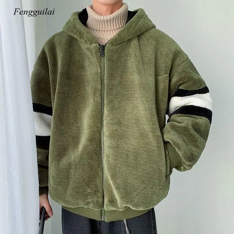 Mannen Winter 2021 Nieuwe Lamswollen Verdikte Losse Warme Jas Jas Man Streetwear Koreaanse Kleding