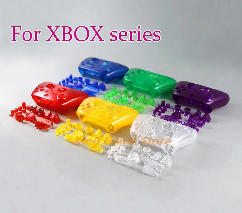 10sets For Xbox Series X S Controller Transparent Clear Full Housing Shell Cover Case With Buttons Replacement Repair Parts