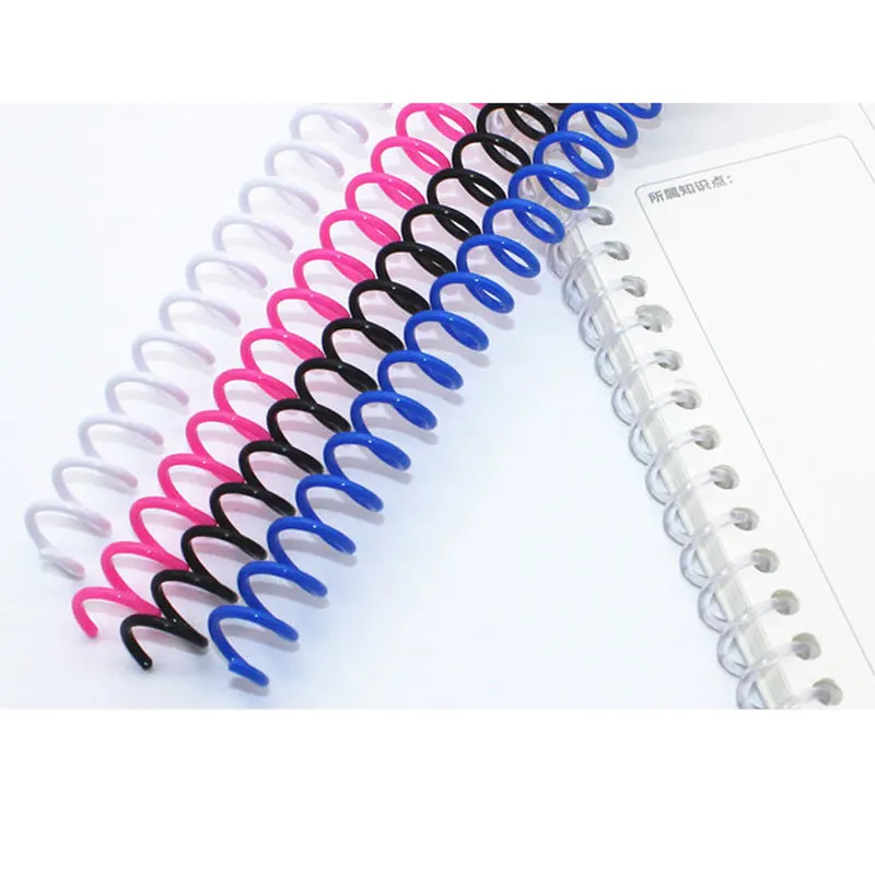 50Pcs 46 Lubang Spiral Daun Longgar Mengikat Cincin Coil Notebook Binder Plastik Beberapa Ukuran Musim Semi Cincin Pukulan Notebook Kantor sup