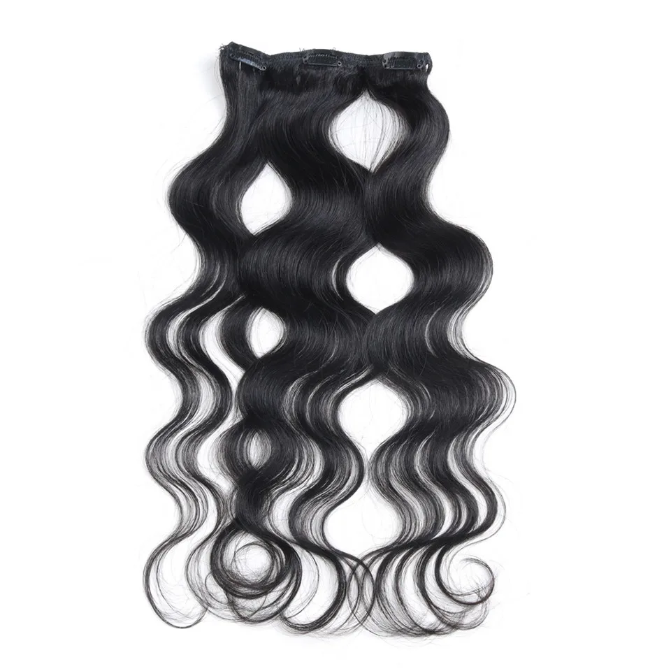 Joedir Indian Body Wave Clips Remy Hair Clip In Human Hair Extensions 12-24 Inch Ombre Blonde Color Full Head 7Pcs/Set 120g