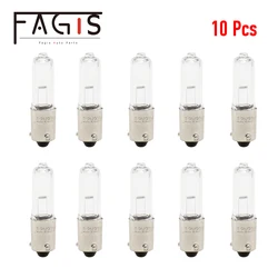 Fagis 10 Pcs 1156 BAY9S H21W 12V 24V 21W Halogen Brake Indicator Signal Lamp Car Light Bulb Quartz Glass Halogen Clearance Light