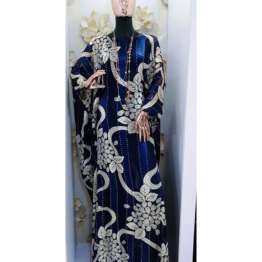 

Abayas For Women African Clothes New Arrival Flowers Print Nigerian Style Clothing Africaine Femme Ankara Maxi Vestido