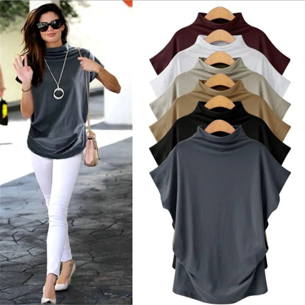 

Big Size L-5XL Women Summer T-Shirt Tops Autumn Casual Short Sleeve Solid Loose Large Pullover Tshirt Plus Size Ladies Shirts