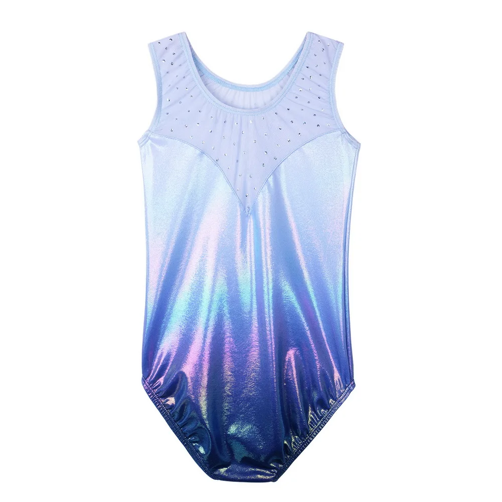 BAOHULU Toddler Girls Leotards for Gymnastics Ballet Sleeveless Mesh Sequins Dance Leotard Tank Kids Athlete Sports Bodysuit