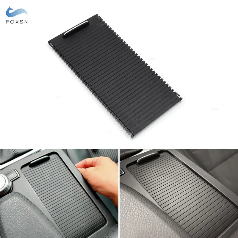 Car Center Control Water Cup Holder Roller Blinds Cover For Mercedes Benz C E Class W204 W212 C180 C200 C220 C300 E200 E260 E300