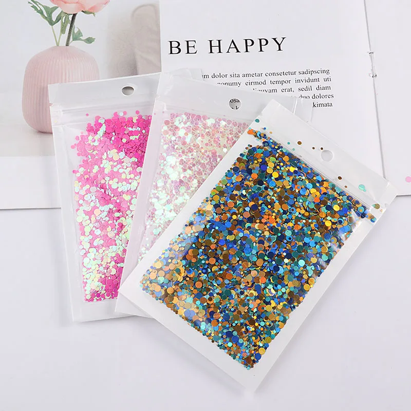 Mix Dot Nail Sequins 1-4mm Ultra thin DIY Nail Art Glitter Paillette E-Friendly PET Sequin Women Nails Decoration Material