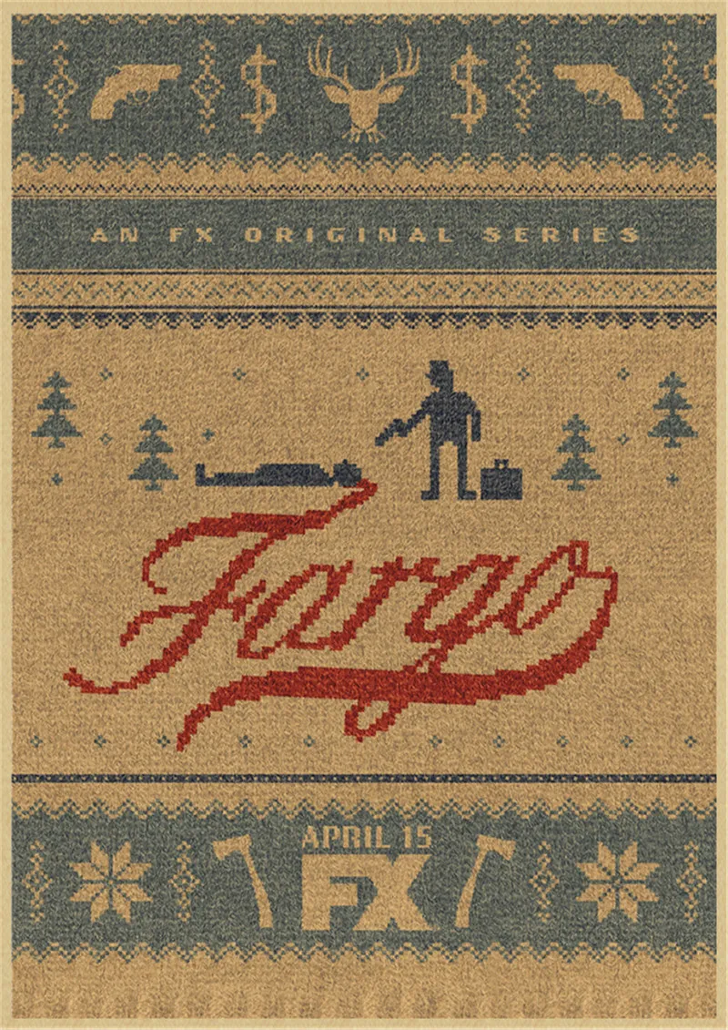 Tv Show Fargo Kraft Paper Poster Home Decal Artwork Painting Wall Sticker for Coffee House Bar Decorativo