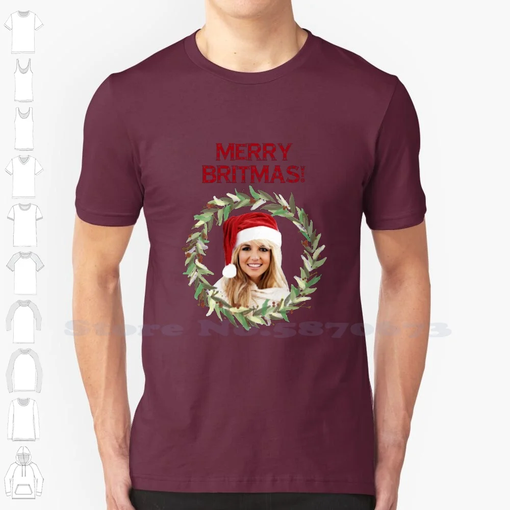 Merry Britmas - For Celebrating A Very Britney Christmas ( Red Text ) 100% Cotton T-Shirt Gay Britney Gay Gift Gay Present