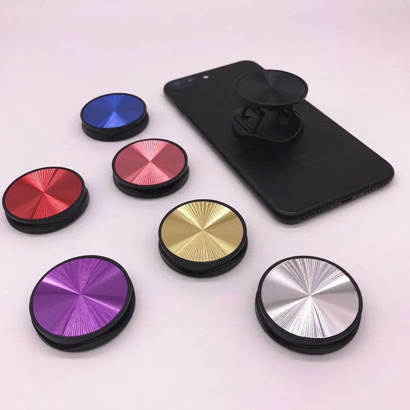 1pcs Metal Plate round pocket mobile phone folding stretch bracket Phone Holder support