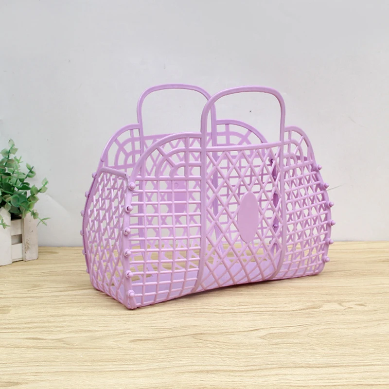 Mini Plastic Toys Storage Basket Baby Children Portable Laundry Basket Hollow Food Fruit Storage Hanging Kitchen Fruit Organizer