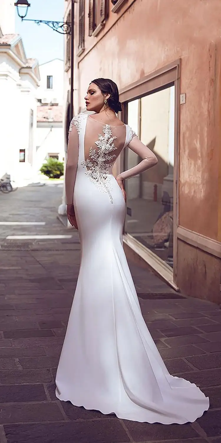 New Mermaid Wedding Dress 2025 Boho Lace Appliques Bride Dresses Simple Bridal Gowns Stain robo de mariage Customized