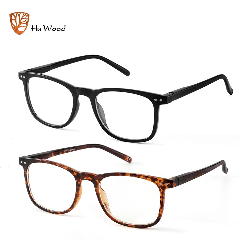

Hu Wood Vintage Square Style TR90 Anti Blue Plain Glasses Fashion Brand Design Eyewear Frame Eyeglasses Oculos De Grau GR6002