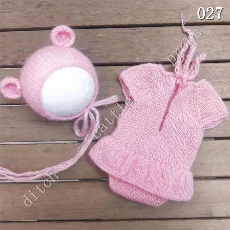 Photo Studio Clothing  Newborn Photography Props Mohair Bear Hat & skirt Bonnet