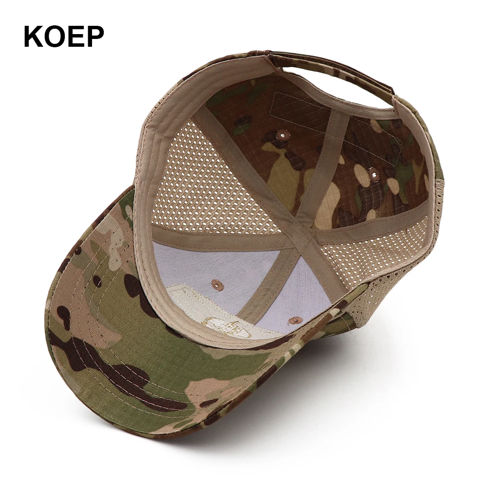 KOEP New Mesh Punisher Baseball Cap Fishing Caps Men Outdoor Camouflage Jungle Hat Hiking Casquette Hats