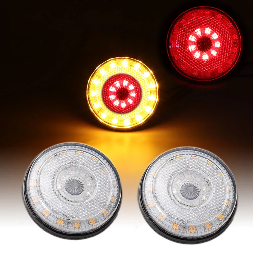 Światła samochodowe 24 LED przyczepa do samochodu ciężarowego tylne światło stopu światło znacznikowe wskaźnik kierunkowskaz światła lampy okrągły reflektor