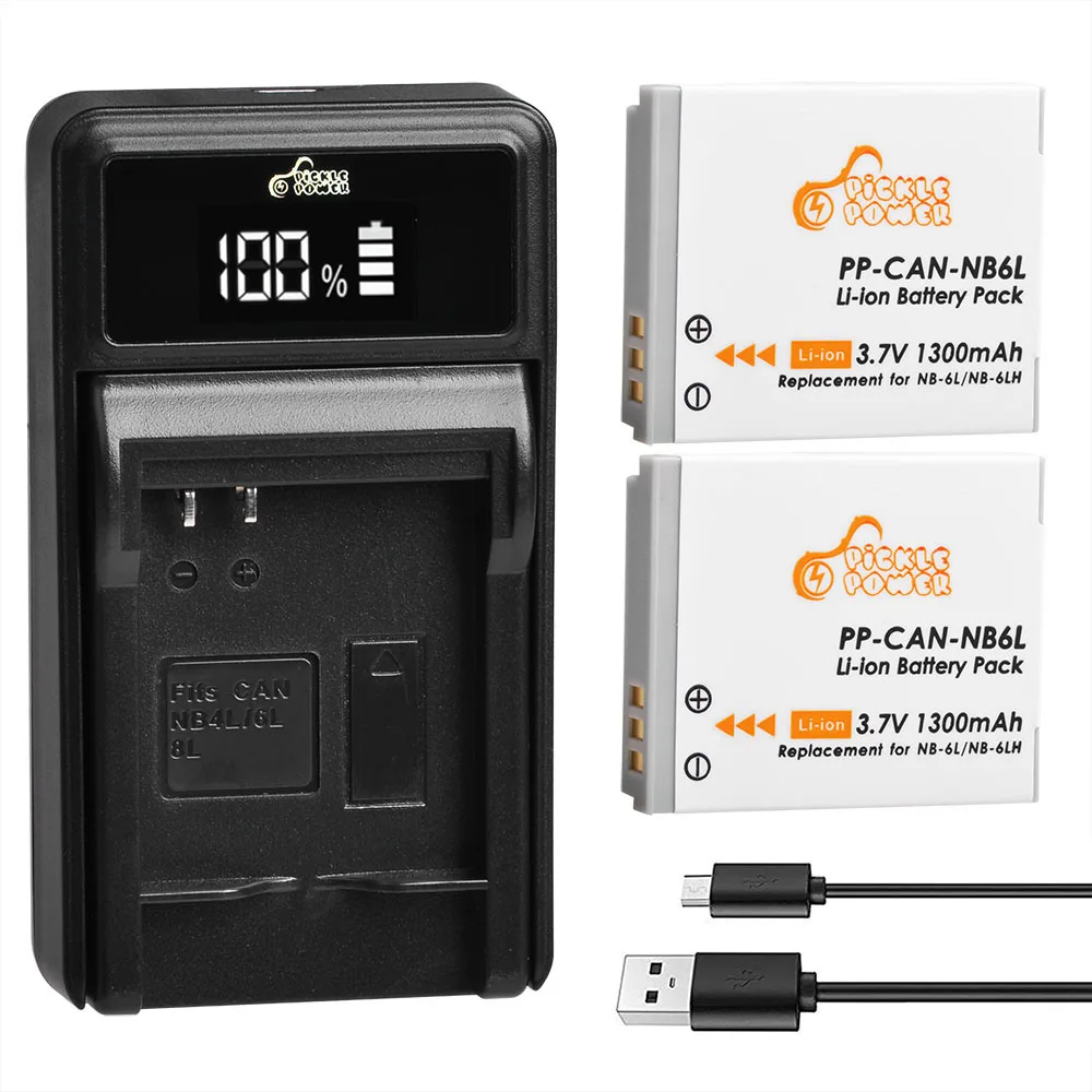 NB-6L NB-6LH Digital Batteries LED Battery Charger for Canon PowerShot D10 D20 D30 S95 SX260 SX280 SX540 SX700 SX710 HS Camera