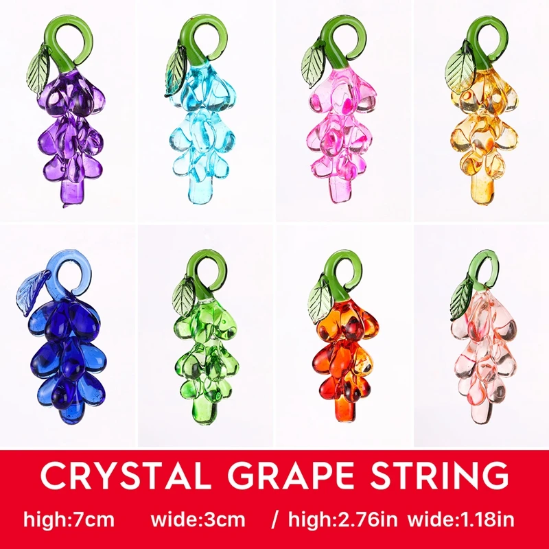 New Release Purple Crystal Glass Grape Christmas Tree Pendant Home Decoration Party Wedding Decoration