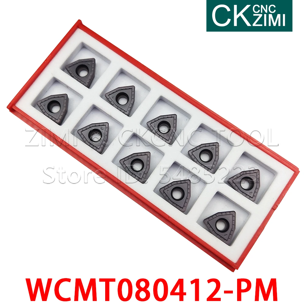 WCMT080412-PM القاطع التنغستن كربيد تحول CNC أداة U الحفر كربيد إدراج WCMT 080412 PM للصلب الفولاذ المقاوم للصدأ الحديد الزهر